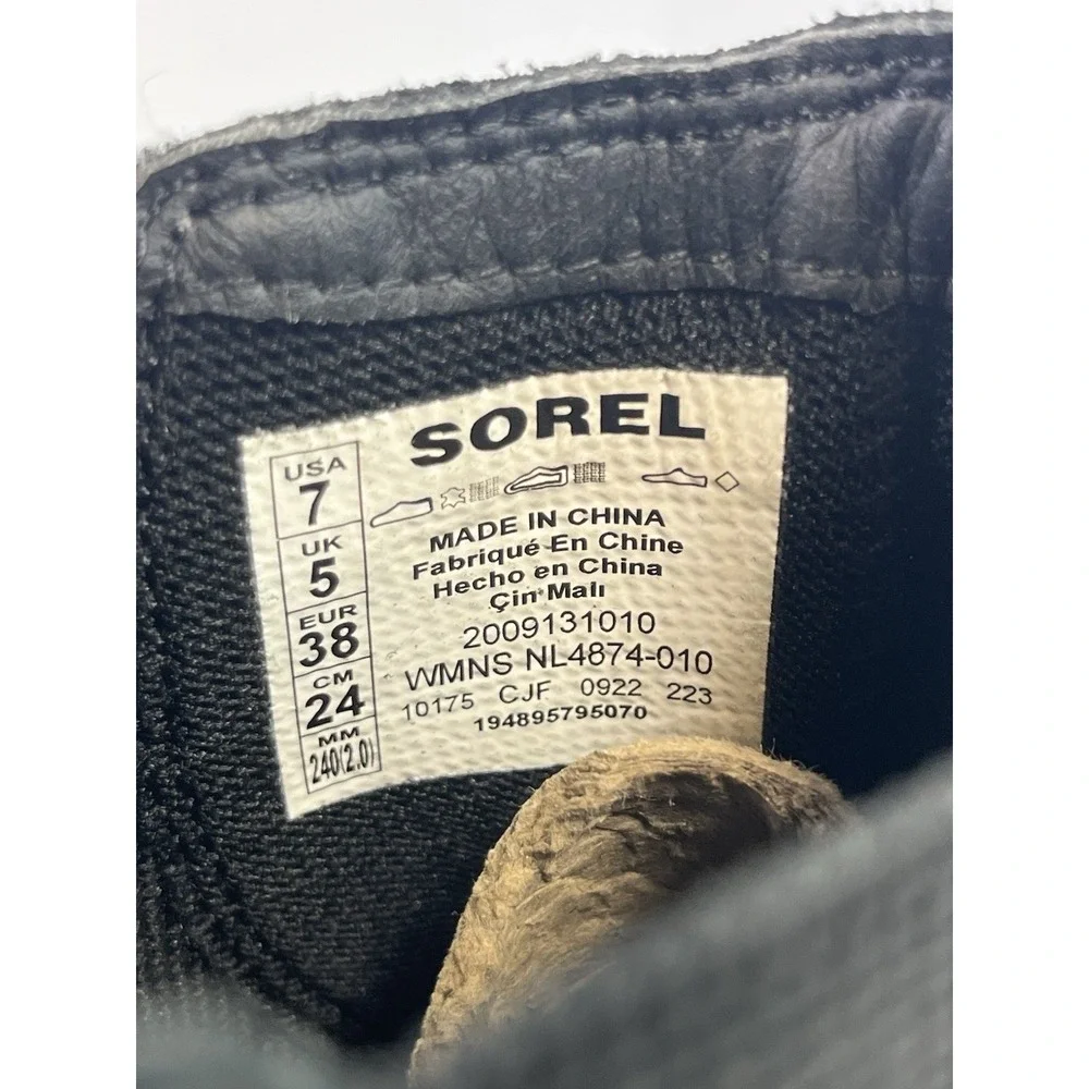 NEW Sorel Hi-Line Heel Chelsea Boots Women's 7 Black Sea Salt Waterproof NL4874